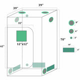 100x100x180cm Indoor Grow Tent Green Dark Box Room Hydroponics Mylar Non Toxic