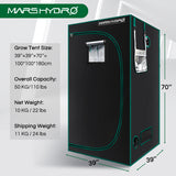 100x100x180cm Indoor Grow Tent Green Dark Box Room Hydroponics Mylar Non Toxic