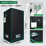 100x100x180cm Indoor Grow Tent Green Dark Box Room Hydroponics Mylar Non Toxic