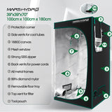 100x100x180cm Indoor Grow Tent Green Dark Box Room Hydroponics Mylar Non Toxic