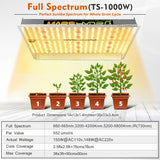 TS1000 kits Full Spectrum LED Grow Light Sunlike Dimmable Lamp for Hydroponics Indoor Veg Flower