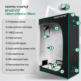 Mars Hydro 120x50x190cm Indoor Grow Tent Mylar Dark Room for Hydroponics Bud Seed Veg Flower Plant