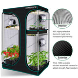 Mars Hydro 120x90x180cm Indoor Grow Tent 2in1 Box Mylar Dark Room for Hydroponics Bud Seed Veg Flower Plant