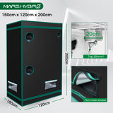 Mars Hydro 150x120x200cm Indoor Grow Tent 2in1 Box Mylar Dark Room for Hydroponics Bud Seed Veg Flower Plant