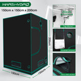 150x150x200cm Portable Grow Tent Silver Mylar Hydroponic Dark Green Room