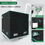 240x240x200cm Portable Grow Tent Silver Mylar Hydroponic Dark Green Room