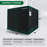 240x240x200cm Portable Grow Tent Silver Mylar Hydroponic Dark Green Room