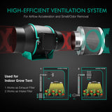 Mars Hydro 4/6 Inch Inline Fan Carbon Filter Ventilation Grow Kits For Grow Room