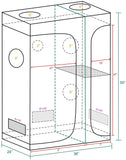 Mars Hydro 120x90x180cm Indoor Grow Tent 2in1 Box Mylar Dark Room for Hydroponics Bud Seed Veg Flower Plant