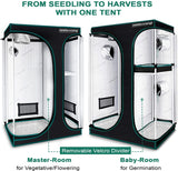 Mars Hydro 120x90x180cm Indoor Grow Tent 2in1 Box Mylar Dark Room for Hydroponics Bud Seed Veg Flower Plant