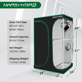 Mars Hydro 90x60x140cm Indoor Grow Tent 2in1 Box Mylar Dark Room for Hydroponics Bud Seed Veg Flower Plant