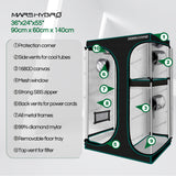 Mars Hydro 90x60x140cm Indoor Grow Tent 2in1 Box Mylar Dark Room for Hydroponics Bud Seed Veg Flower Plant